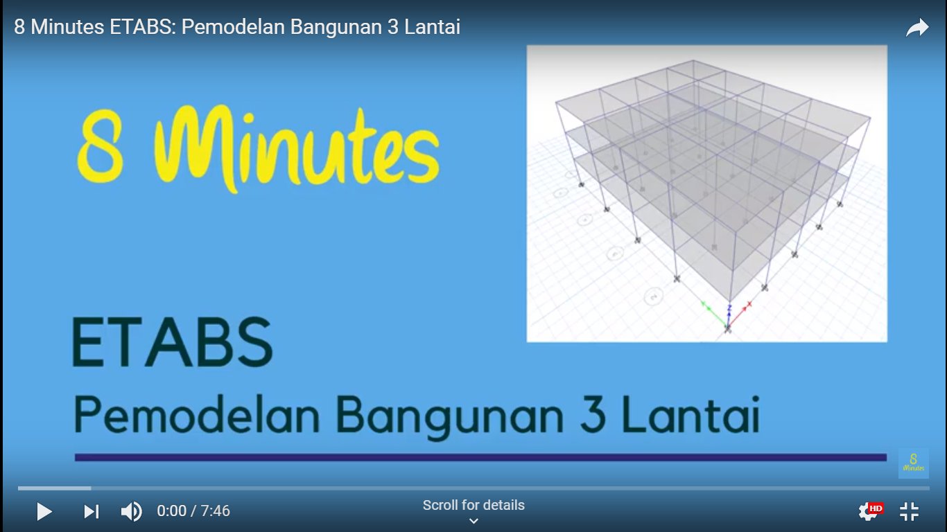 8 Minutes ETABS: Pemodelan Bangunan 3 Lantai