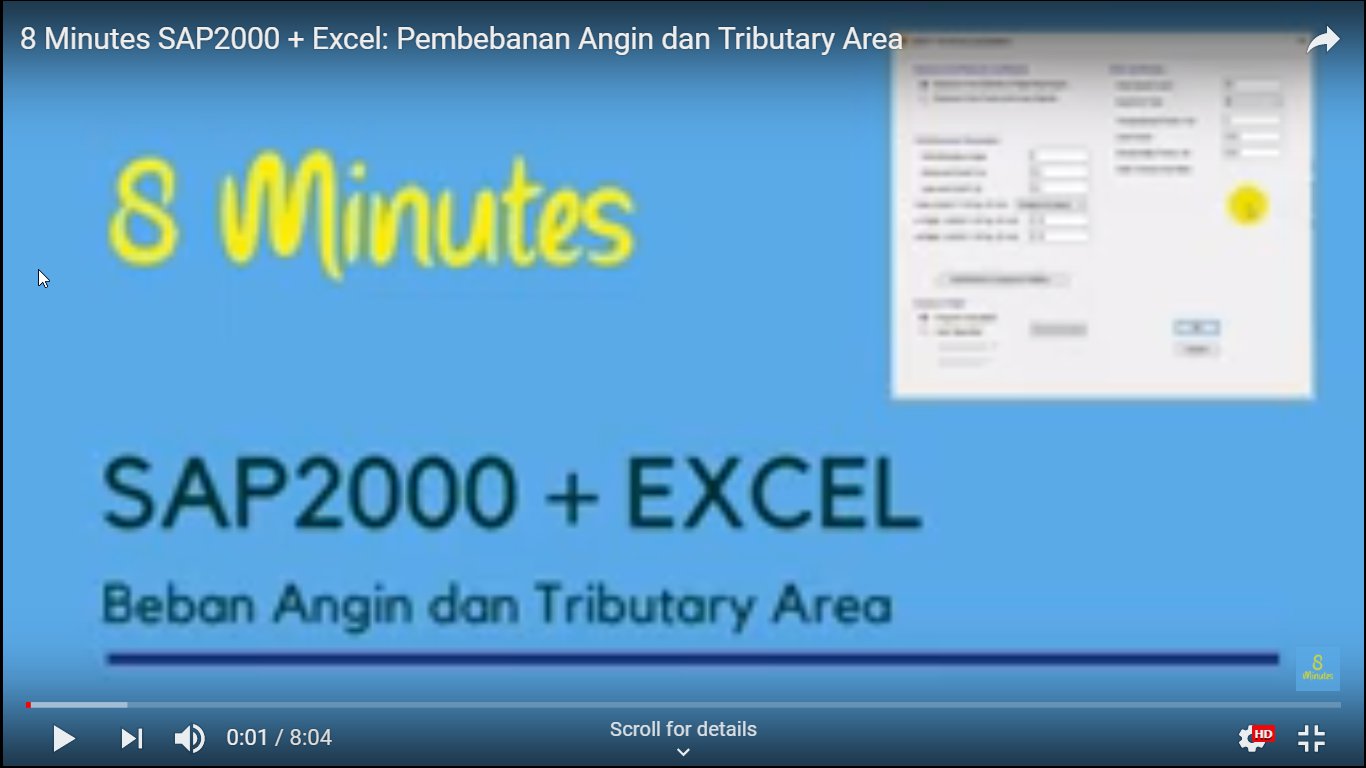 8 Minutes SAP2000 + Excel: Pembebanan Angin dan Tributary Area