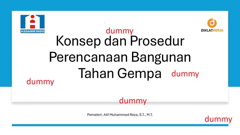 Konsep dan Prosedur Perencanaan Bangunan Tahan Gempa